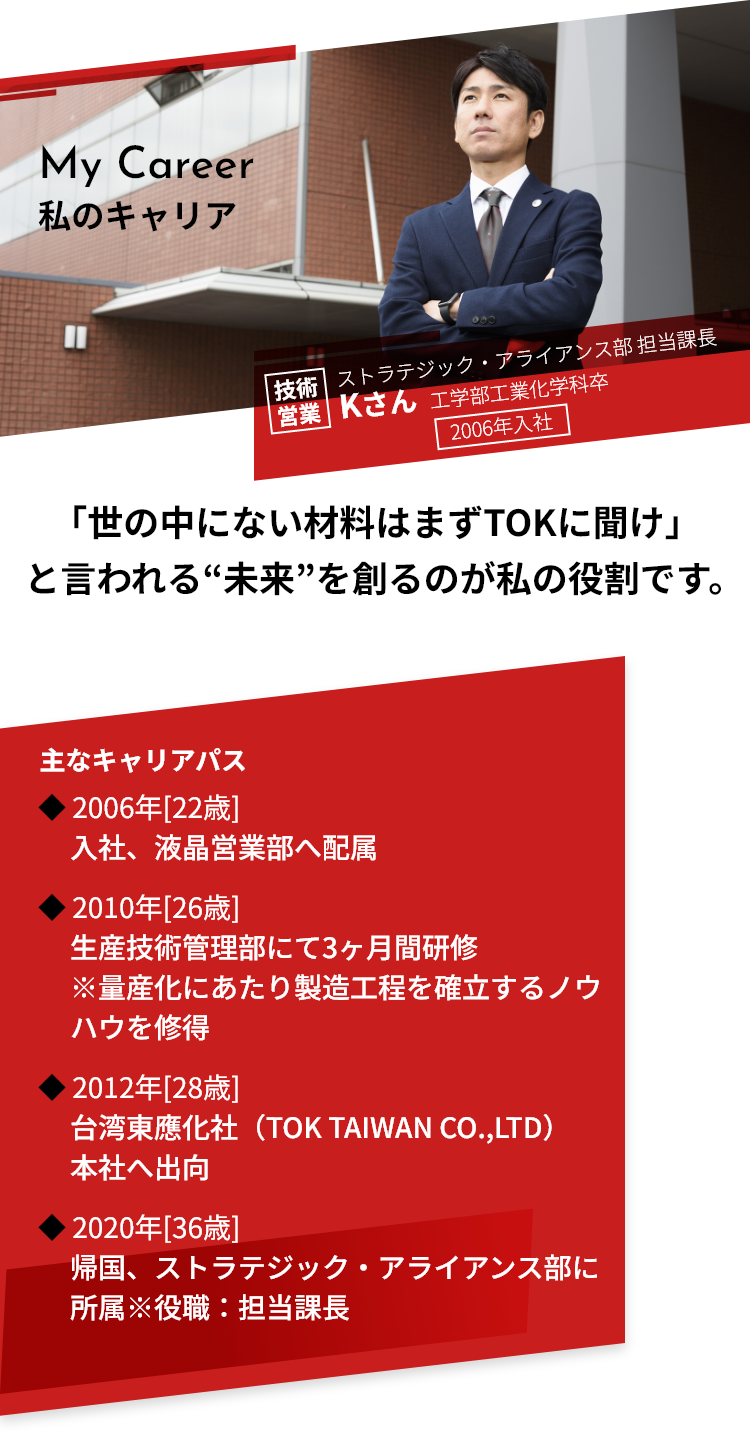 「世の中にない材料はまずTOKに聞け」と言われる“未来”を創るのが私の役割です。